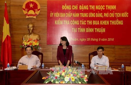 Vice President works with Binh Thuan on emulation movement - ảnh 1